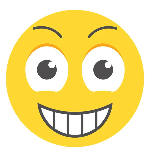 Lapos Smiley Design Érzelmek Kifejezésére — Stock Vector