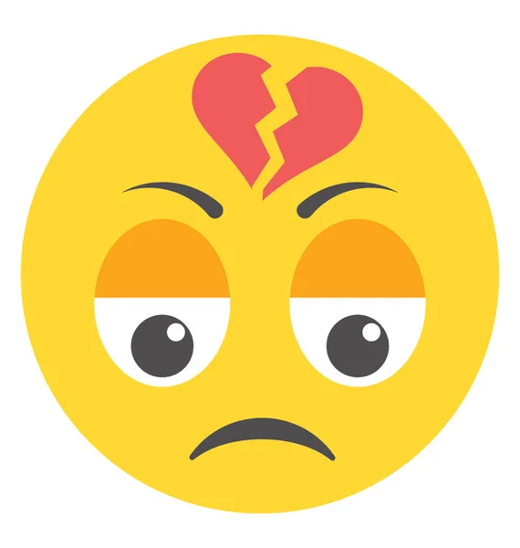 Heartbroken Expression Emoticon — Stock Vector