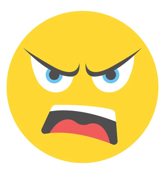 Emoticon Designed Present Angry Face Expressions — Stock Vector