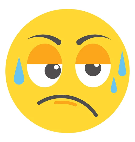 Εφίδρωση Και Κουρασμένος Εικονίδιο Emoji — Διανυσματικό Αρχείο