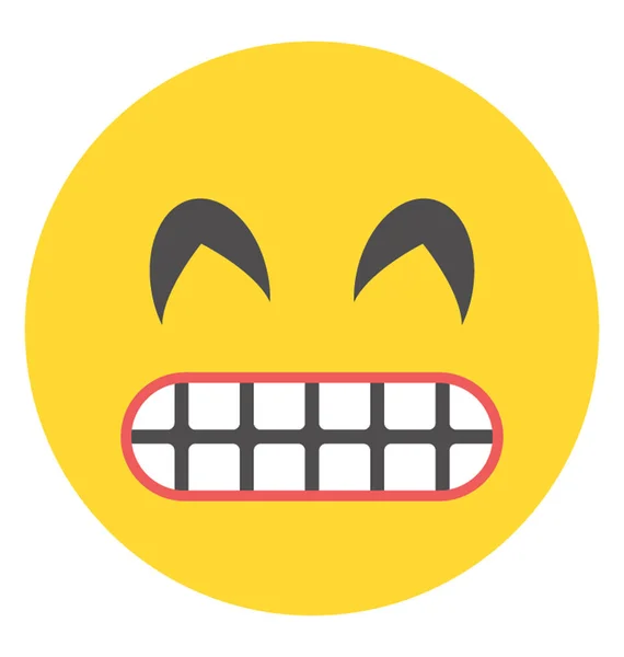 Cute Happy Face Emoji — Stock Vector