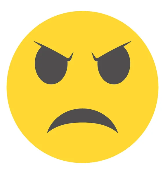 Emoticon Soll Wütenden Gesichtsausdruck Präsentieren — Stockvektor