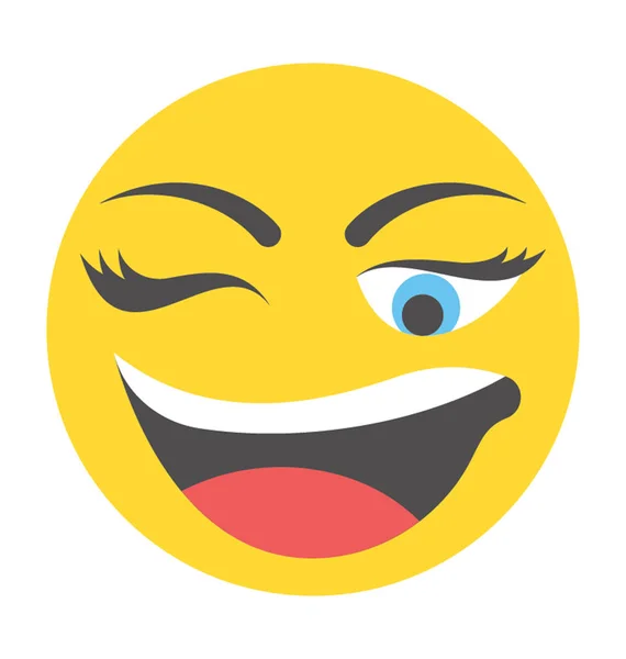 Ein Augenzwinkerndes Emoji — Stockvektor