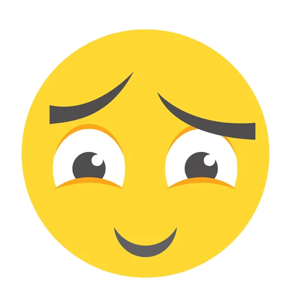 Ikon Rata Emoji Sedih - Stok Vektor
