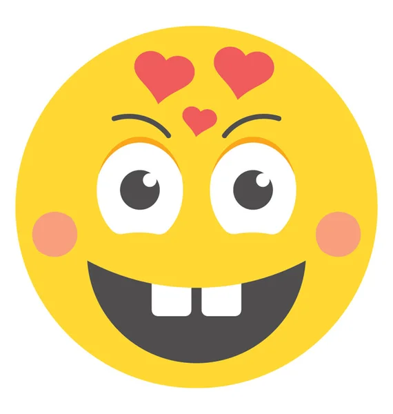 Emoticon Design Piatto Espressione Sentimenti — Vettoriale Stock