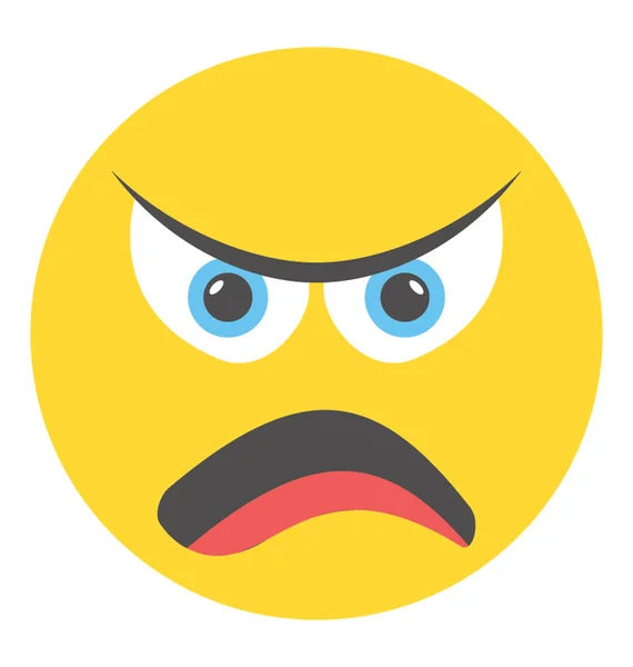 Emoticon Designed Present Angry Face Expressions — Stock Vector