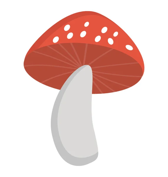 Icône Plate Champignon Design Créatif — Image vectorielle