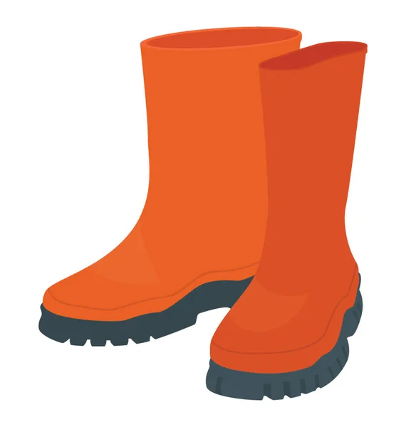 Long Rubber Boots Icon — Stock Vector