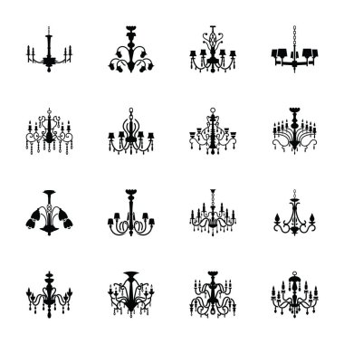 Girandole katı Icons set