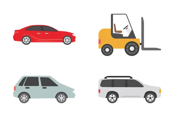 Transportset Plat Pictogrammen — Stockvector