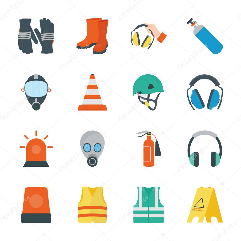 Safety Equipment icons set