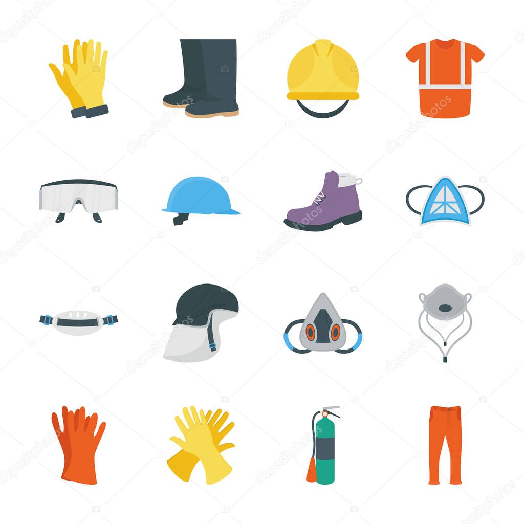 Personal protective equipment icons
