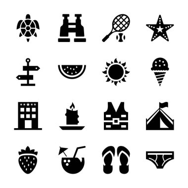 Tatil katı Icons Set
