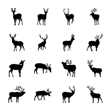 Geyik hayvan Icons 3 set