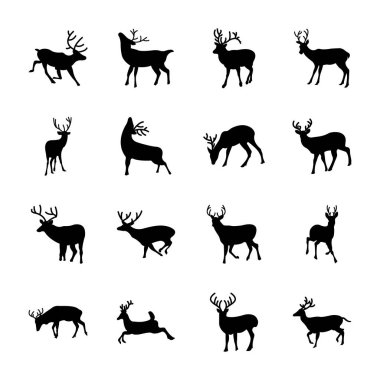 Geyik hayvan Icons 4 set