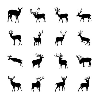 Geyik hayvan Icons 2 set