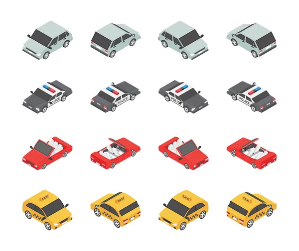 Vehicle Types Icons Set — Stock Vector