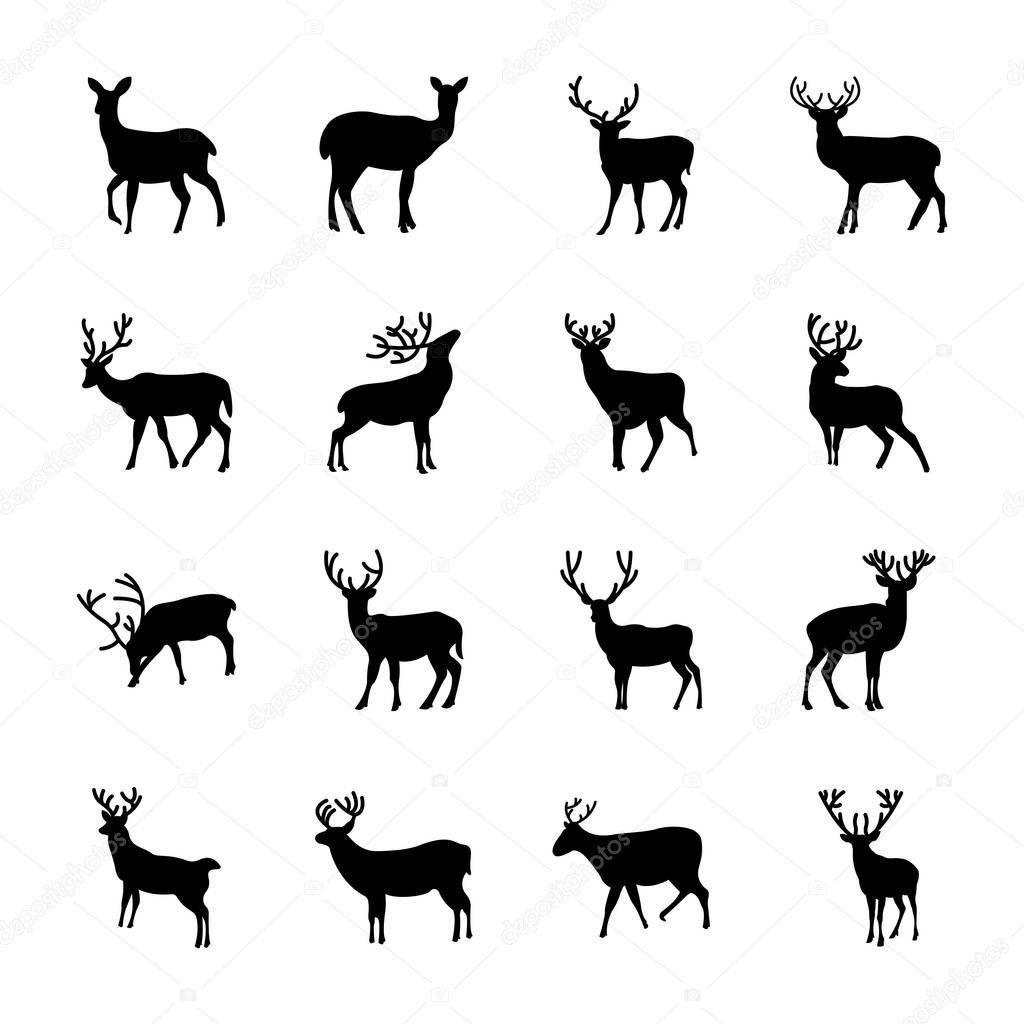 Deer Animal Icons set 5