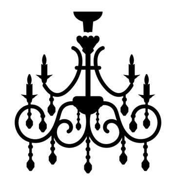 Kristal avize simgesi asılı