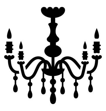 Kristal avize simgesi asılı