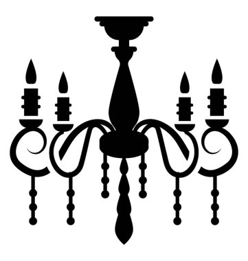 Kristal avize simgesi asılı