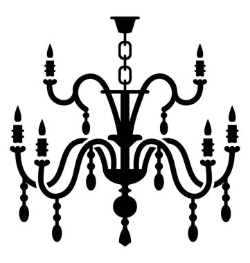 Kristal avize simgesi asılı