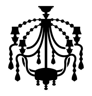 Kristal avize simgesi asılı