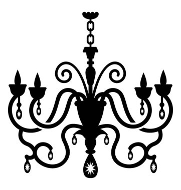 Kristal avize simgesi asılı