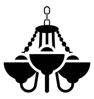 Kristal avize simgesi asılı