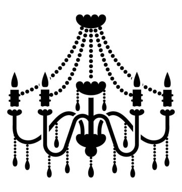 Kristal avize simgesi asılı