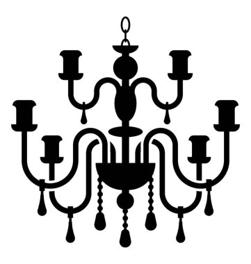 Kristal avize simgesi asılı