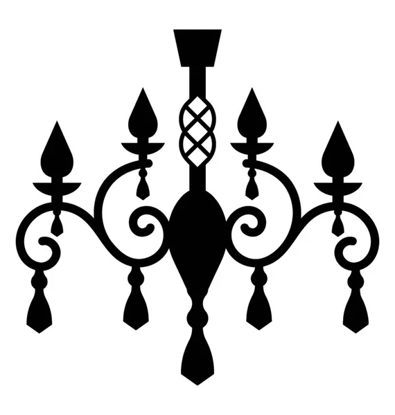 Суцільний Дизайн Іконок Люстри — стоковий вектор