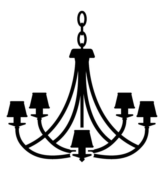 吊灯的实心图标设计 — 图库矢量图片