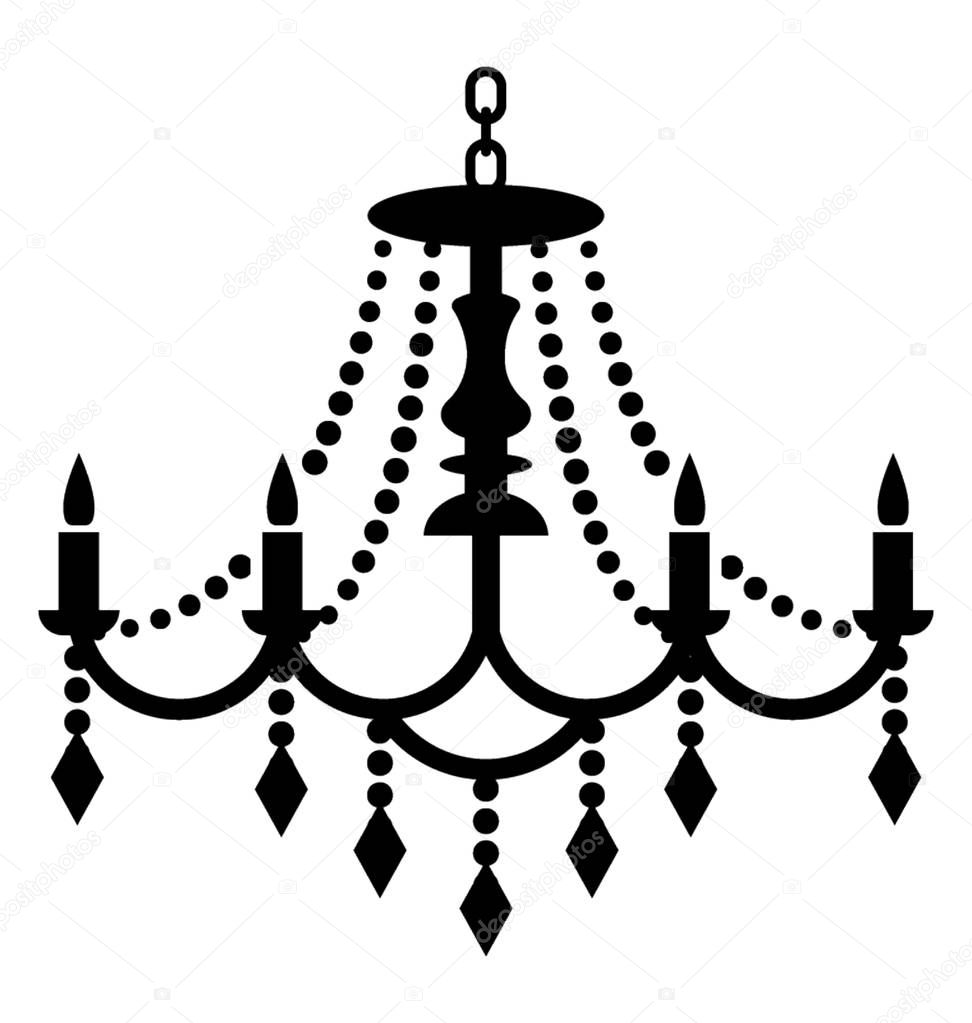 Hanging crystal chandelier icon