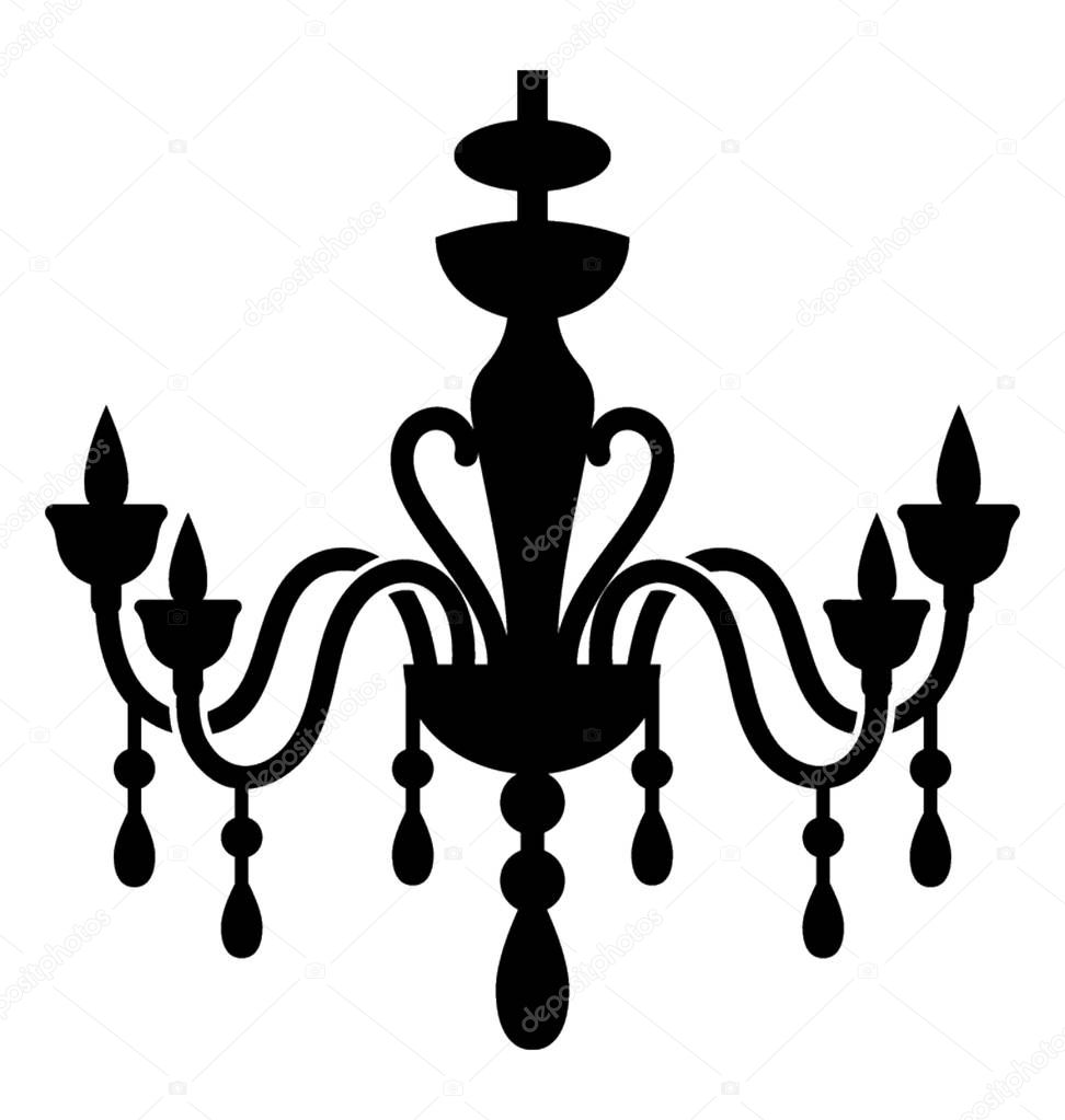 Solid icon design of chandelier
