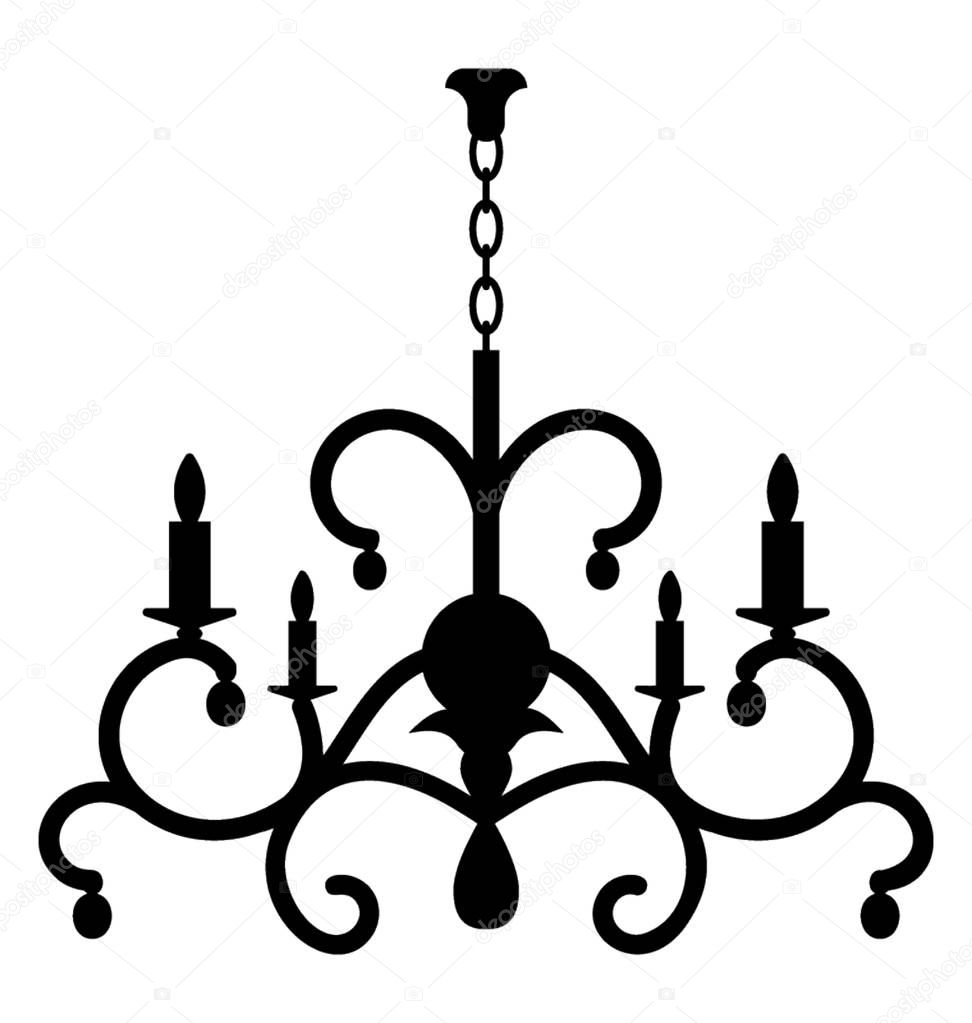 Solid icon design of chandelier