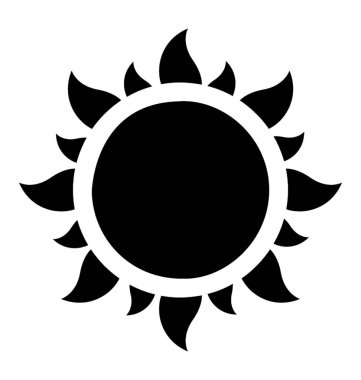 Parlayan parlak güneş simgesi