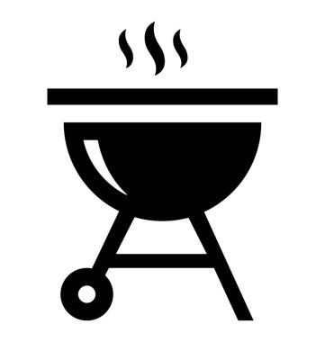 Barbekü kömür ızgara simgesi