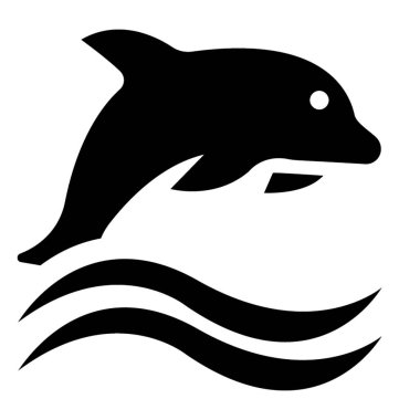 Suda yaşayan hayvan yunus simgesi