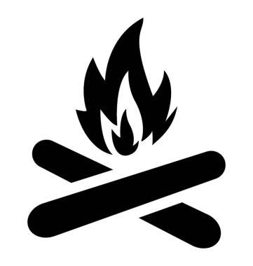 Ormanda katı simgesi tasarım üzerinde ateş