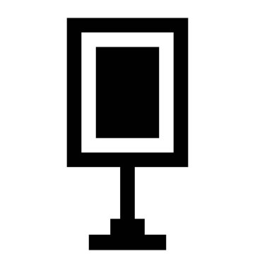 Marka için bir billboard simgesi kullanılan bir stand kurulu