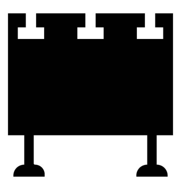 Marka için bir billboard simgesi kullanılan bir stand kurulu