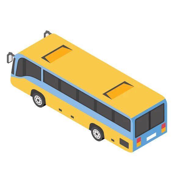 Bus Flat Colored Icon — Stock Vector