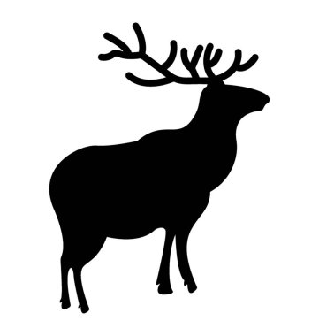 Geyiği siluet vektör simgesi