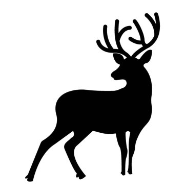Geyiği siluet vektör simgesi