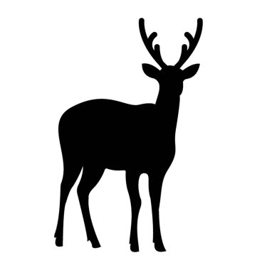 Geyiği siluet vektör simgesi