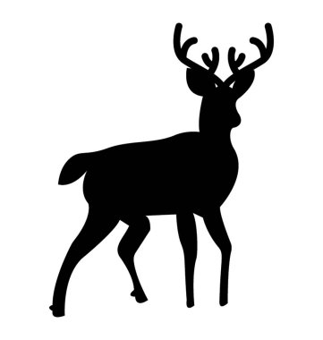 Geyiği siluet vektör simgesi