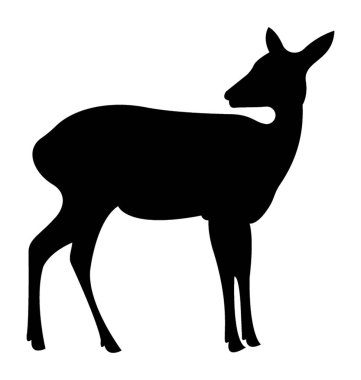 Geyiği siluet vektör simgesi