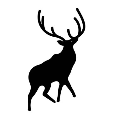Geyiği siluet vektör simgesi
