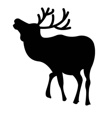 Geyiği siluet vektör simgesi